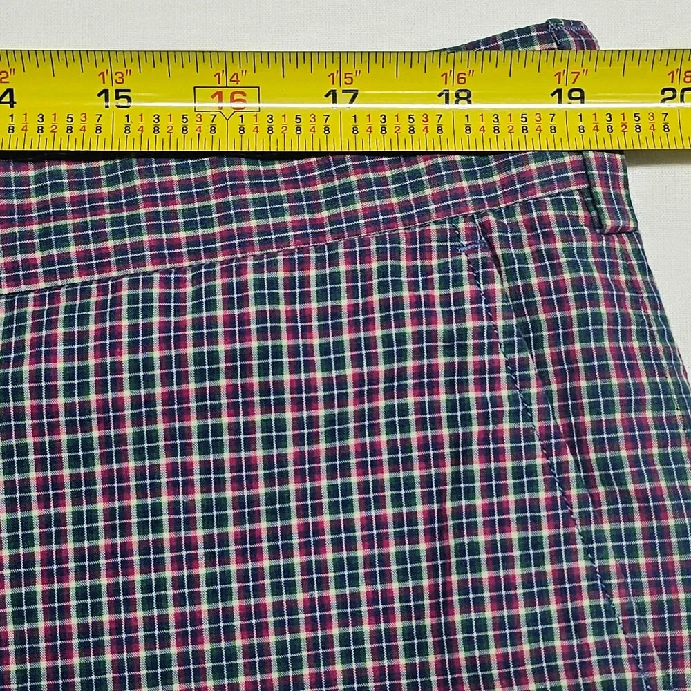 Polo Golf Ralph Lauren Links Fit Flat-Front Plaid Golf Shorts Chino Men's 38